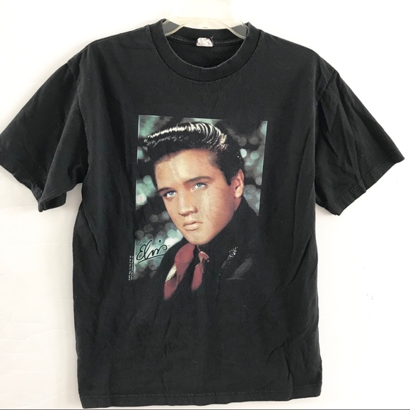 Vintage Tops - ♥️SALE!♥️  Elvis T-shirt Black Short Sleeves M